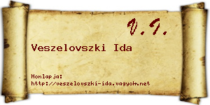 Veszelovszki Ida névjegykártya